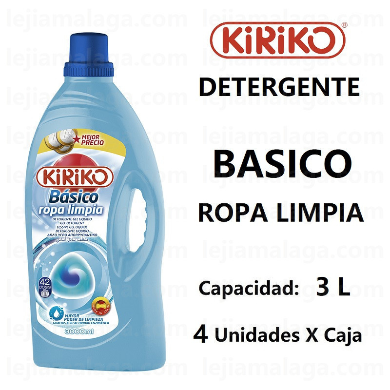 8411878703214Detergente Lquido Basico Ropa Limpia 3 Litros