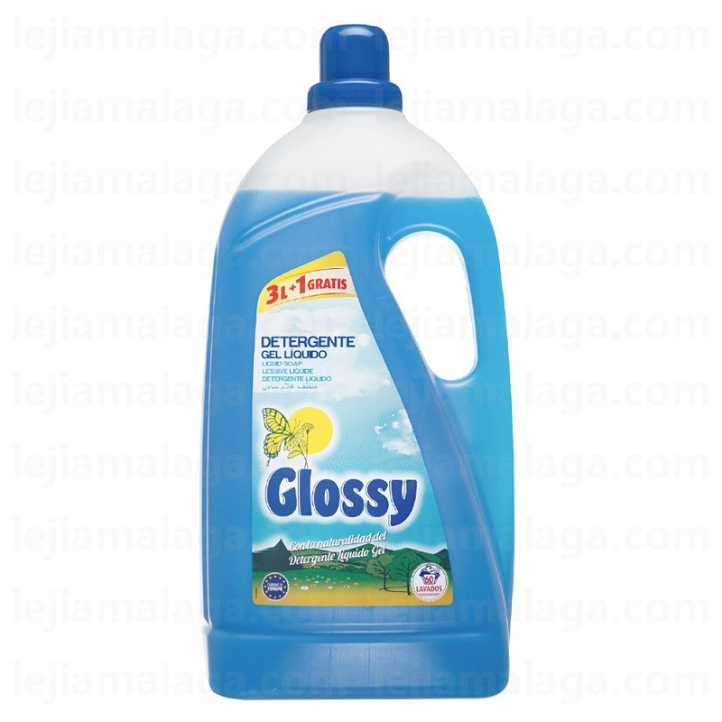 DETERGENTE GEL LIQUIDO GLOSSY AZUL 4 LITROS
