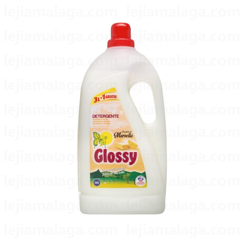 DETERGENTE GEL LIQUIDO GLOSSY AL JABON 4 LITROS