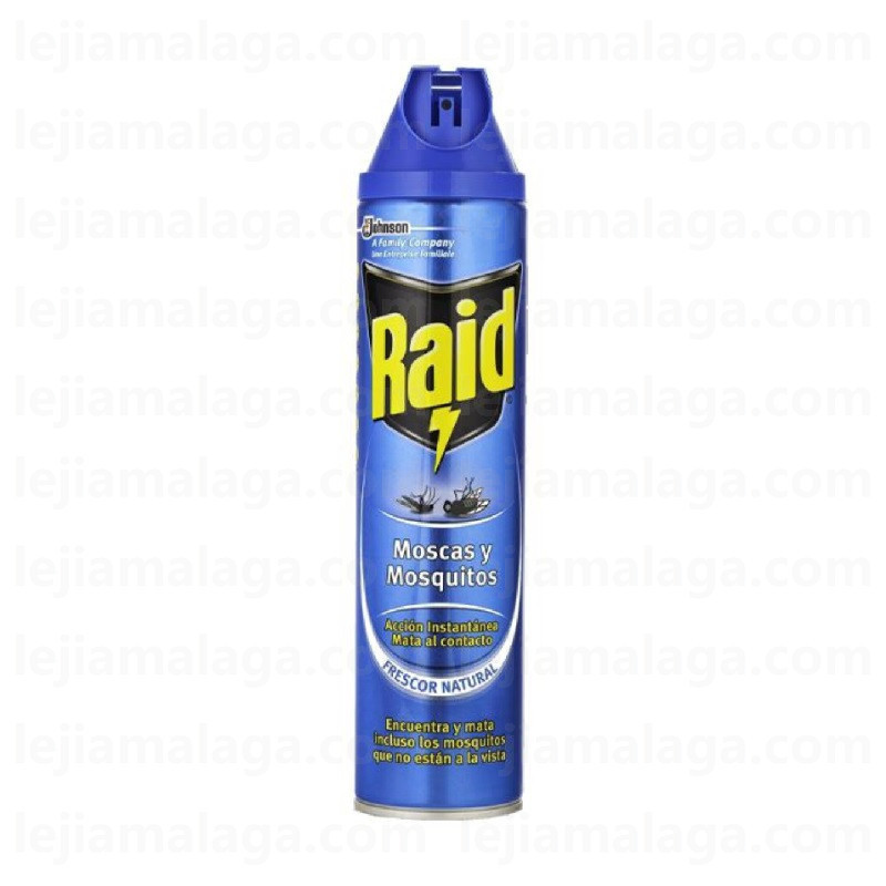 Insecticida RAID volador para moscas y mosquitos frescor natural acción instantánea spray 600 ml