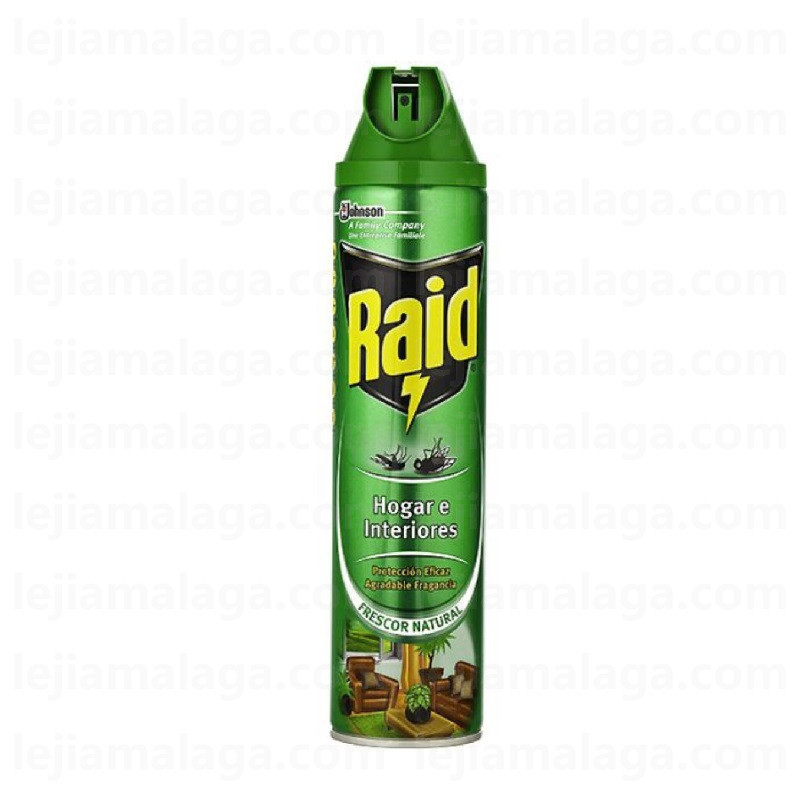 Insecticida RAID VERDE Hogar de interiores frescor natural spray 600 ml