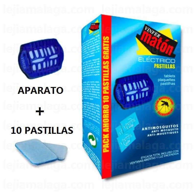 ELECTRICO INSECTICIDA MATON APARATO + 10 PASTILLAS RECAMBIO