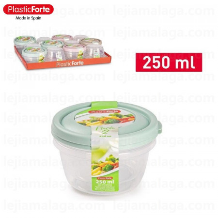 8414926512127FIAMBRERA REDONDA 250 ML SET 2 SURTIDO COLOR PASTEL PLASTIC FORTE