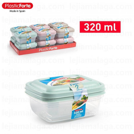 8414926467151FIAMBRERA RECTANGULAR 320 ML SET 2 SURTIDO COLOR PASTEL PLASTIC FORTE