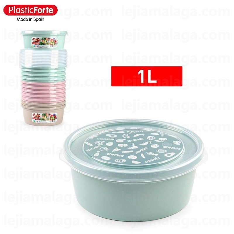 8414926460862FIAMBRERA REDONDA 1 L BASIC SURTIDO COLOR PASTEL PLASTIC FORTE