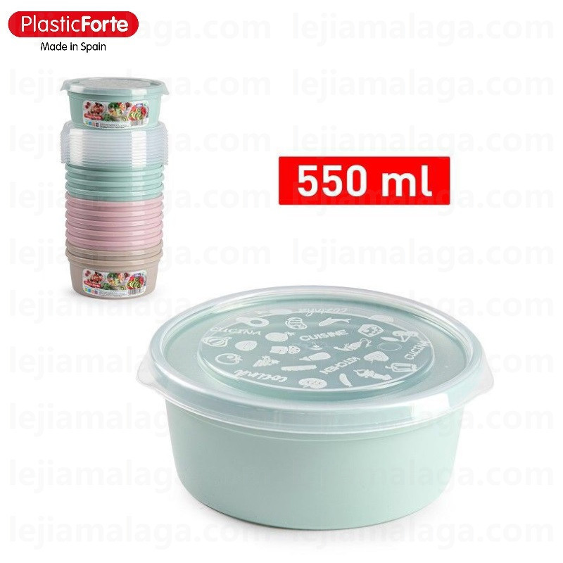 8414926460824FIAMBRERA REDONDA 550 ML BASIC SURTIDO COLOR PASTEL PLASTIC FORTE