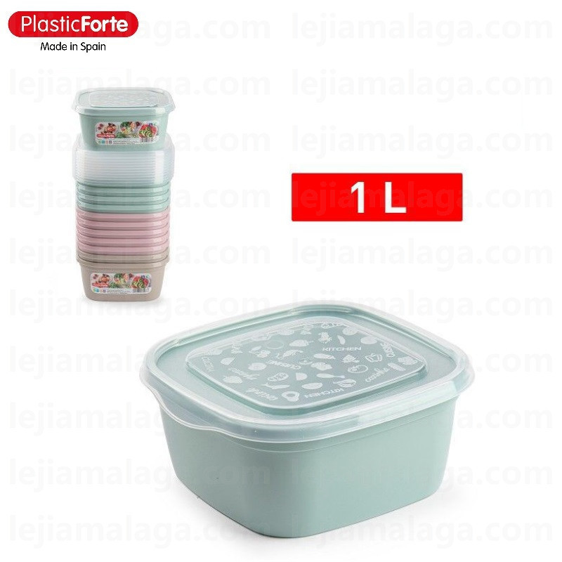 8414926460350FIAMBRERA CUADRADA 1 L BASIC SURTIDO COLOR PASTEL PLASTIC FORTE