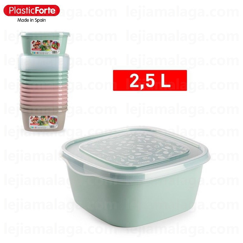 8414926460060FIAMBRERA CUADRADA 2 L BASIC SURTIDO COLOR PASTEL PLASTIC FORTE