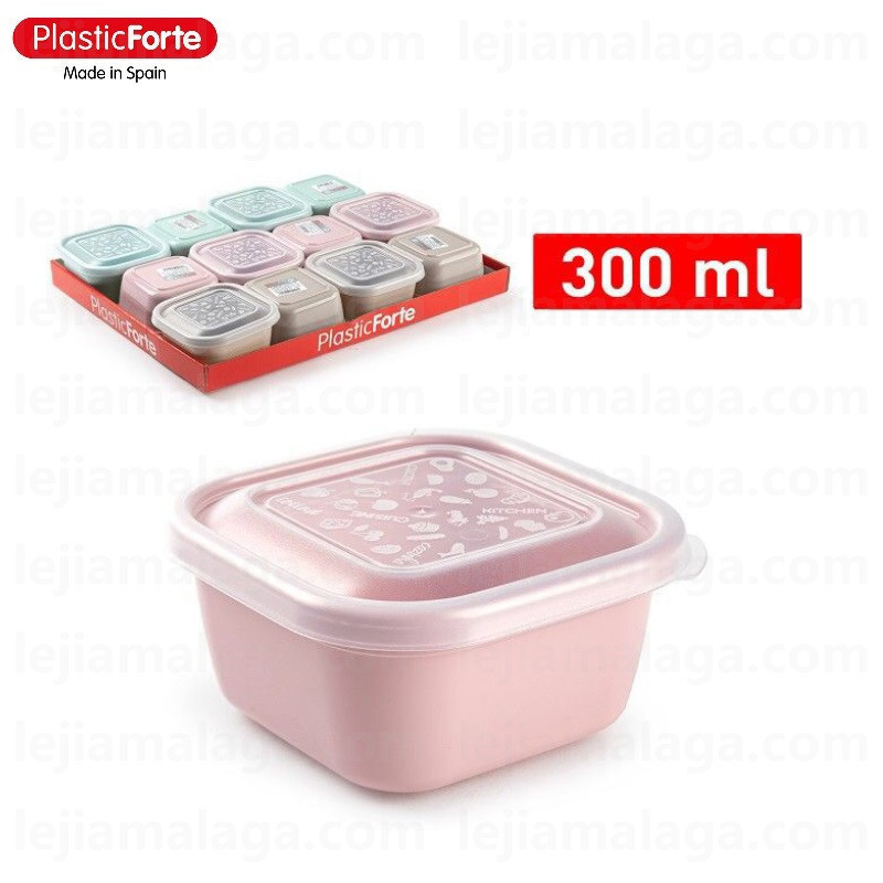8414926450924FIAMBRERA CUADRADA 300 ML SURTIDO COLOR PASTEL PLASTIC FORTE