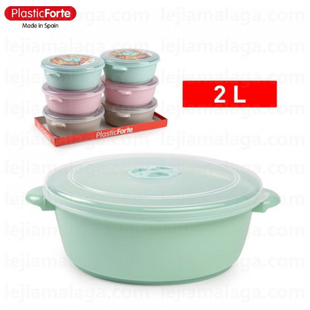 8414926424536FIAMBRERA REDONDO MICRO OLLA 2 L SURTIDO COLOR PASTEL PLASTIC FORTE