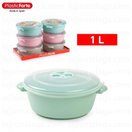 8414926424499FIAMBRERA REDONDO MICRO OLLA 1 L SURTIDO COLOR PASTEL PLASTIC FORTE