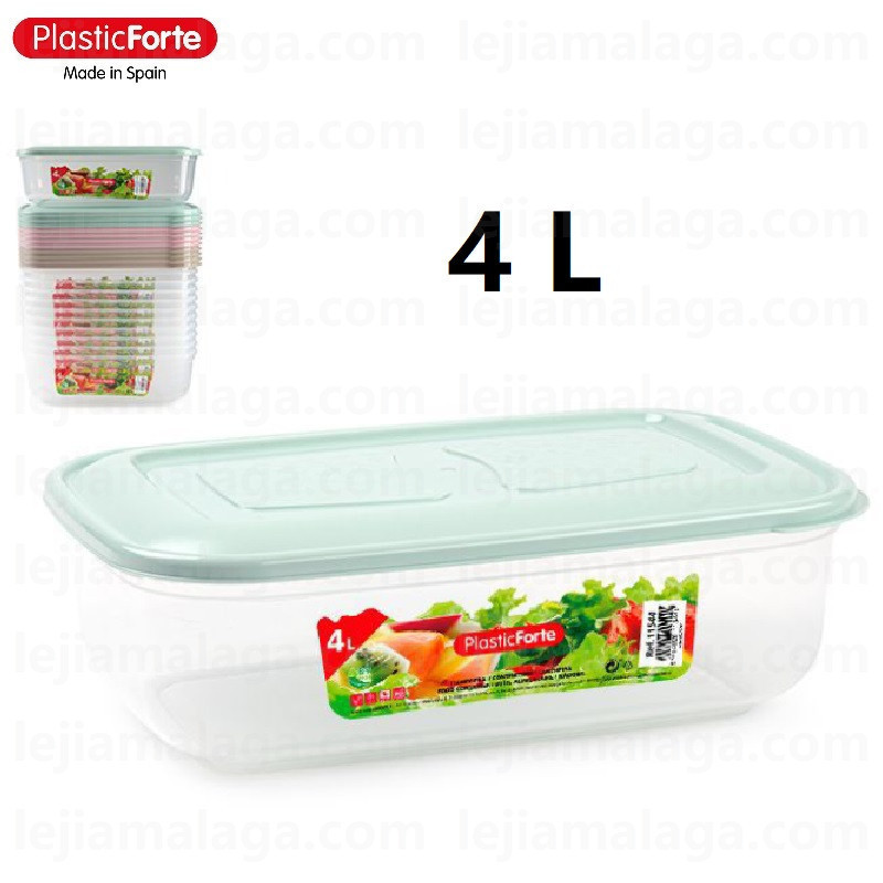 8414926418252FIAMBRERA RECTANGULAR 4 L SURTIDO COLOR PASTEL PLASTIC FORTE