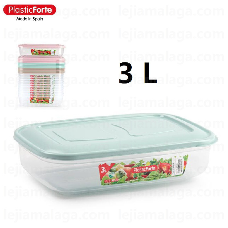8414926418214FIAMBRERA RECTANGULAR 3 L SURTIDO COLOR PASTEL PLASTIC FORTE