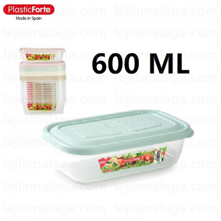 8414926418115FIAMBRERA RECTANGULAR 600 ML SURTIDO COLOR PASTEL PLASTIC FORTE