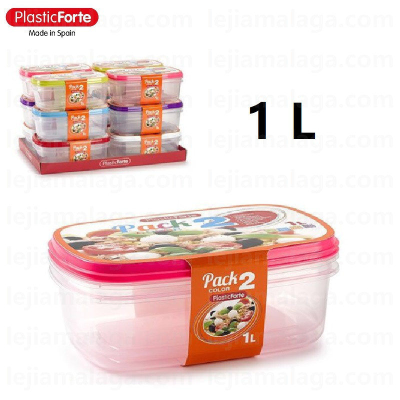 8414926222620FIAMBRERA RECTANGULAR 1 L SET 2 SURTIDO COLOR PLASTIC FORTE