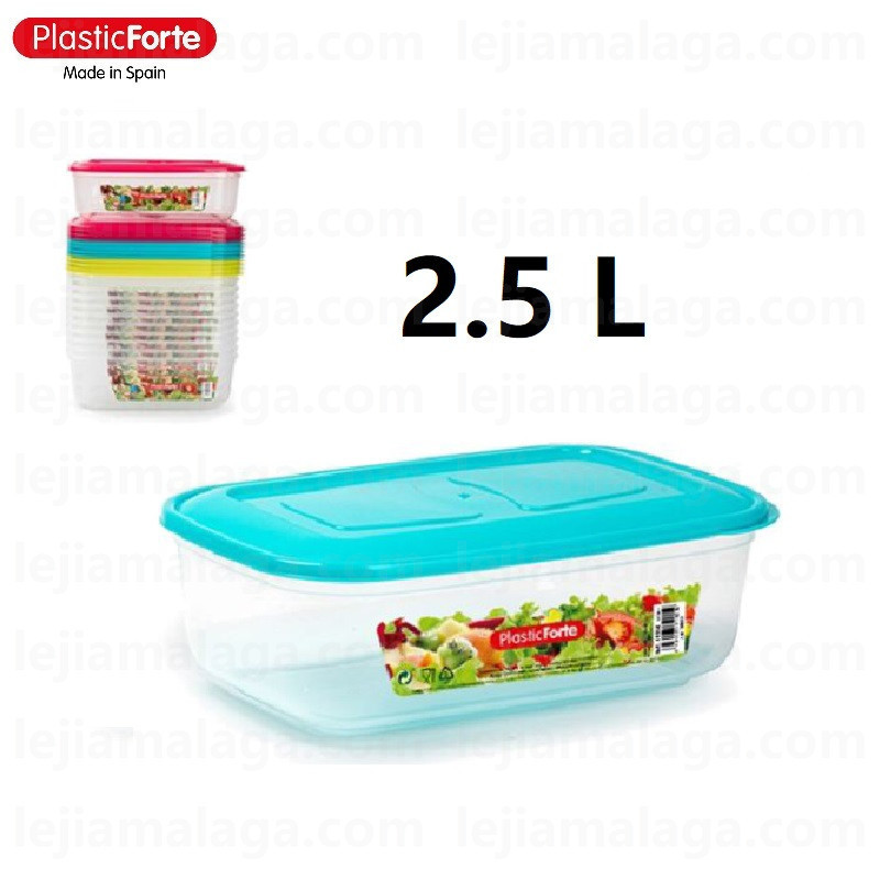 8414926115502FIAMBRERA RECTANGULAR 2.5 L SURTIDO COLOR PLASTIC FORTE