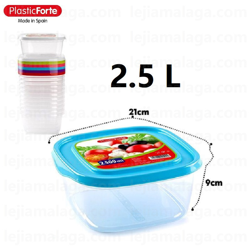 8414926115144FIAMBRERA CUADRADA 2.5 L SURTIDO COLOR PLASTIC FORTE