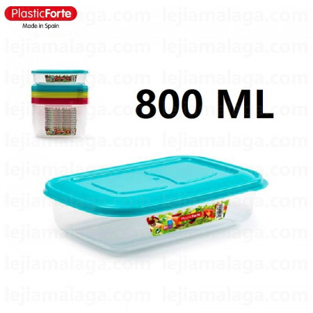 8414926113034FIAMBRERA RECTANGULAR 800 ML SURTIDO COLOR PLASTIC FORTE