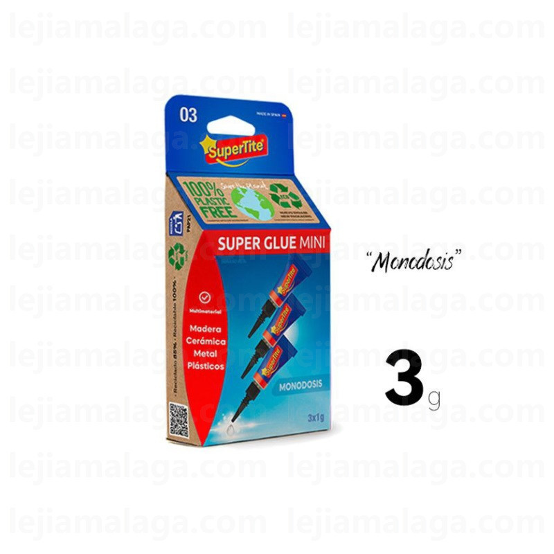 8414646240393SUPERTITE PEGAMENTO SUPER GLUE MINIDOSIS 3 x 1 GRS