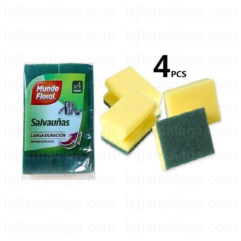 8425503102013ESTROPAJO MUNDO FLORAL SALVAUNAS 4 PCS