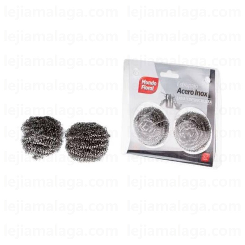 8425503102044ESTROPAJO ACERO MUNDO FLORAL INOX 2 PCS