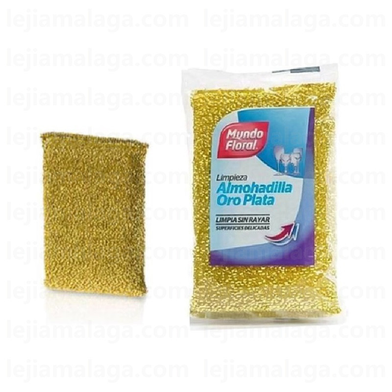 8425503102082ESTROPAJO ORO O PLATA MUNDO FLORAL ALMOHADILLA