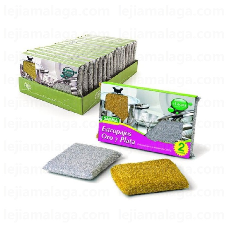8427279000234ESTROPAJO ORO Y PLATA SAYMA 2 PCS