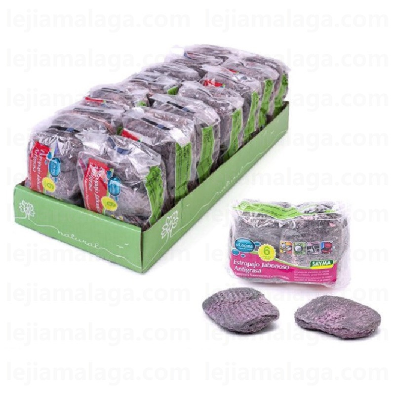 8427279000258ESTROPAJO SAYMA JABONOSOS ANTIGRASA 6 PCS