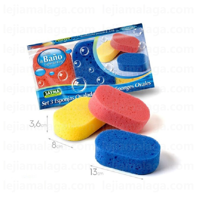8427279000272BAÑO ESPONJA SAYMA OVALADAS 3 PCS