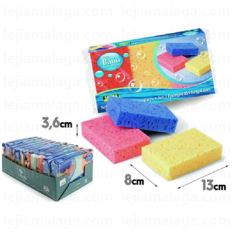 8427279000289BAÑO ESPONJA SAYMA RECTANGULARES 3 PCS