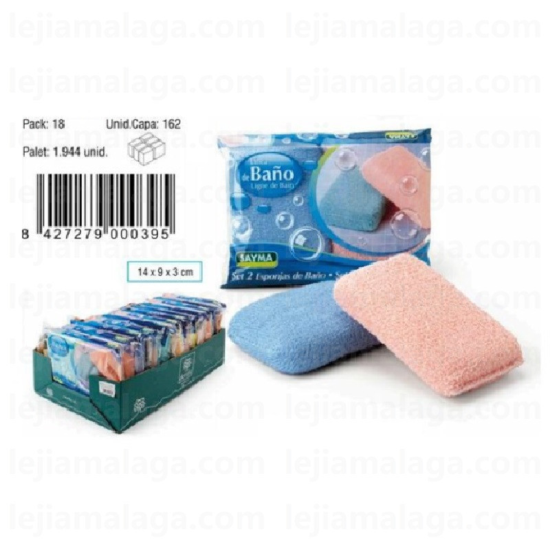 8427279000395BAÑO ESPONJA RIZO SAYMA EN BOLSA 2 PCS