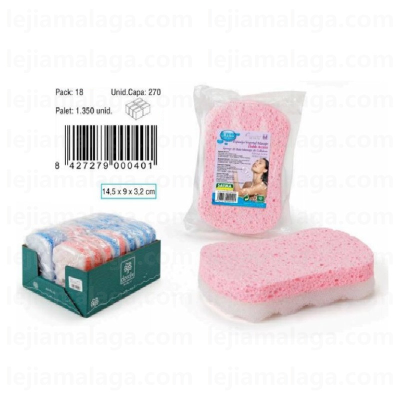 8427279000401BAÑO ESPONJA SAYMA VEGETAL DOBLE ACCION