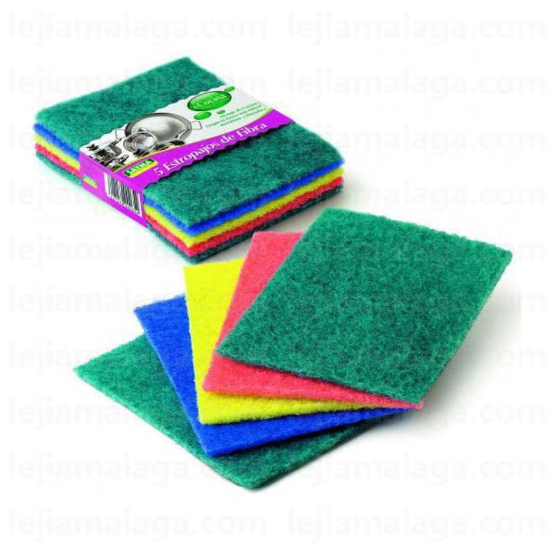 8427279000654ESTROPAJO SAYMA FIBRA COLORES 5 PCS