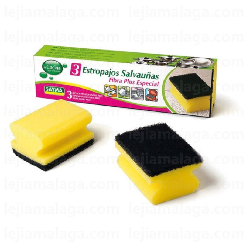 8427279000807ESTROPAJO SAYMA SALVAUÑAS NEGRO FIBRA 3 PCS
