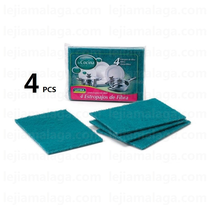 8427279001569ESTROPAJO SAYMA DE FIBRA VERDE 4 PCS