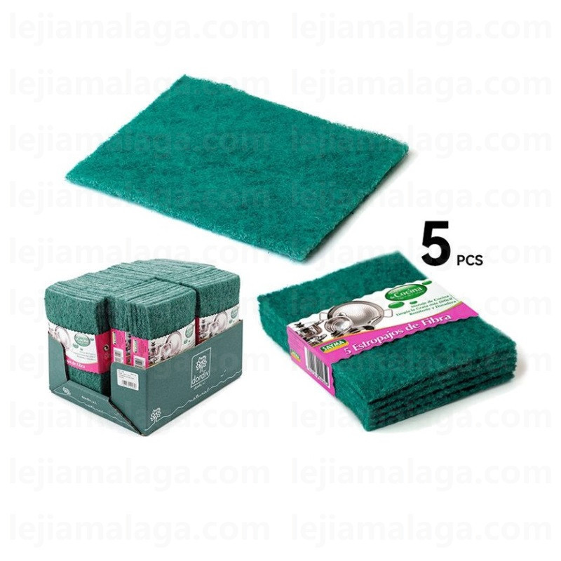 8427279001651ESTROPAJO SAYMA DE FIBRA VERDE 5 PCS