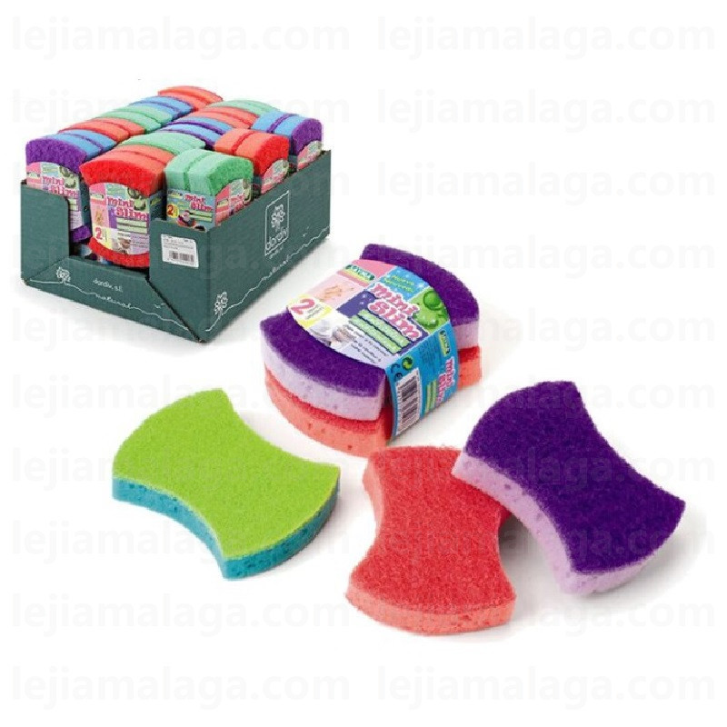 8427279319138ESTROPAJO SAYMA SET 2 MINISLIM COLORS