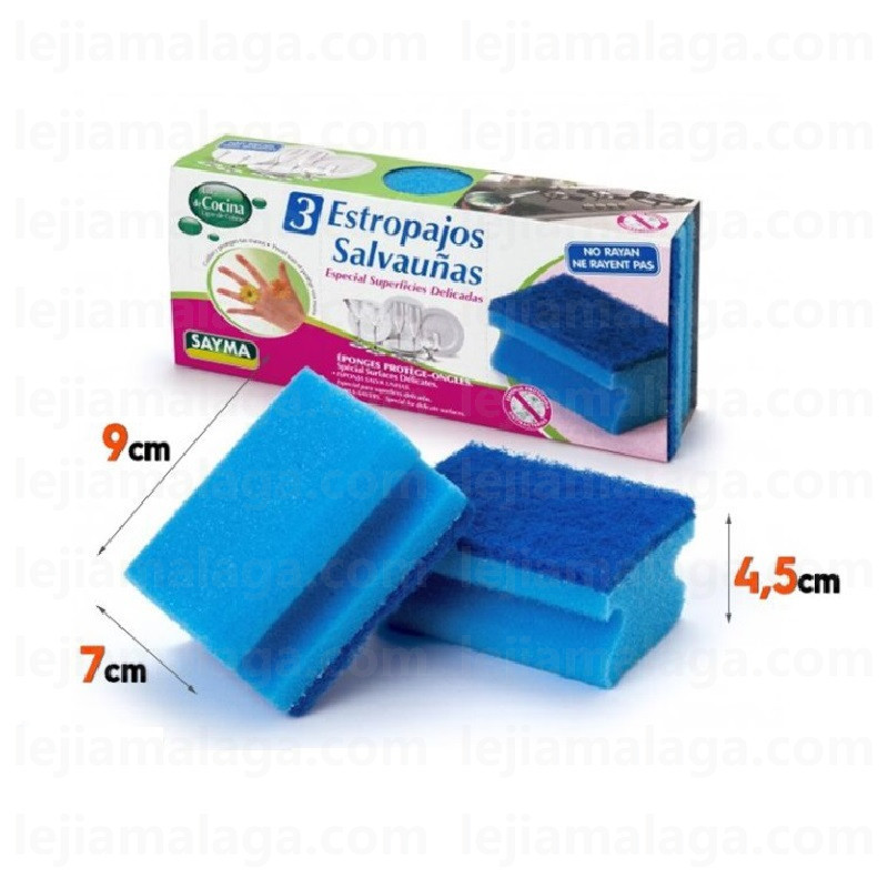 8427279419296ESTROPAJO SAYMA LOTE 3 SALVAUNAS FIBRA AZUL