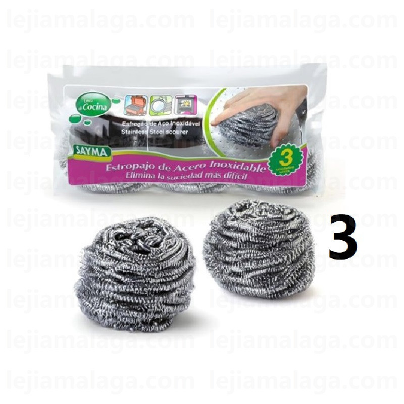8427279419906ESTROPAJO ACERO SAYMA INOX 20 GRS 3 PCS