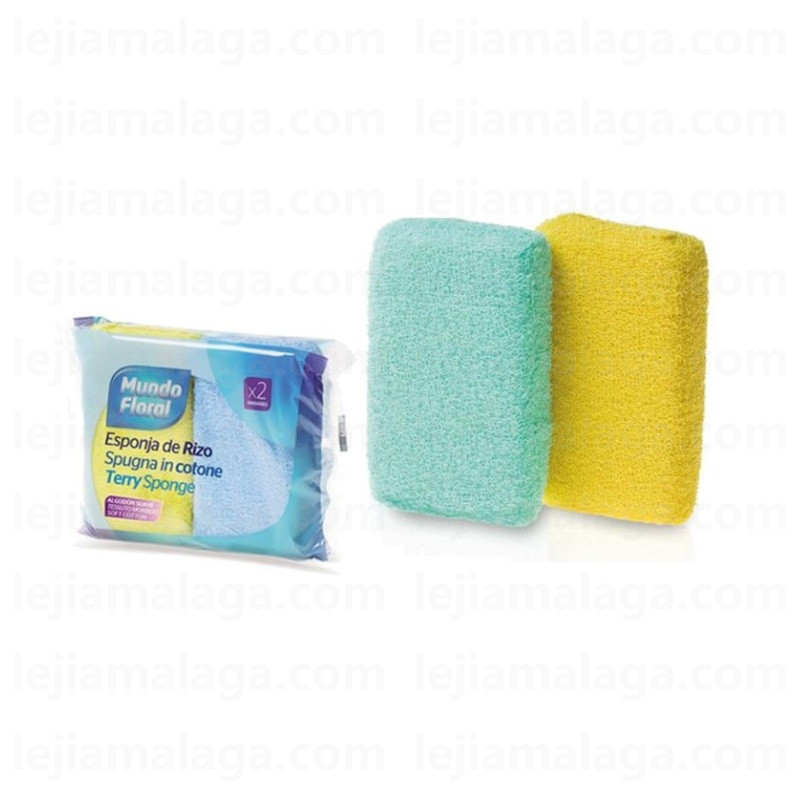 8429871200586BAÑO ESPONJA RIZO MUNDO FLORAL 2 PCS