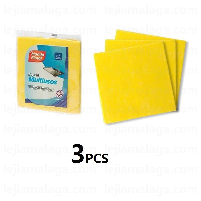 8425503104024BAYETA PACK AMARILLA MULTIUSOS MUNDO FLORAL 3 PCS