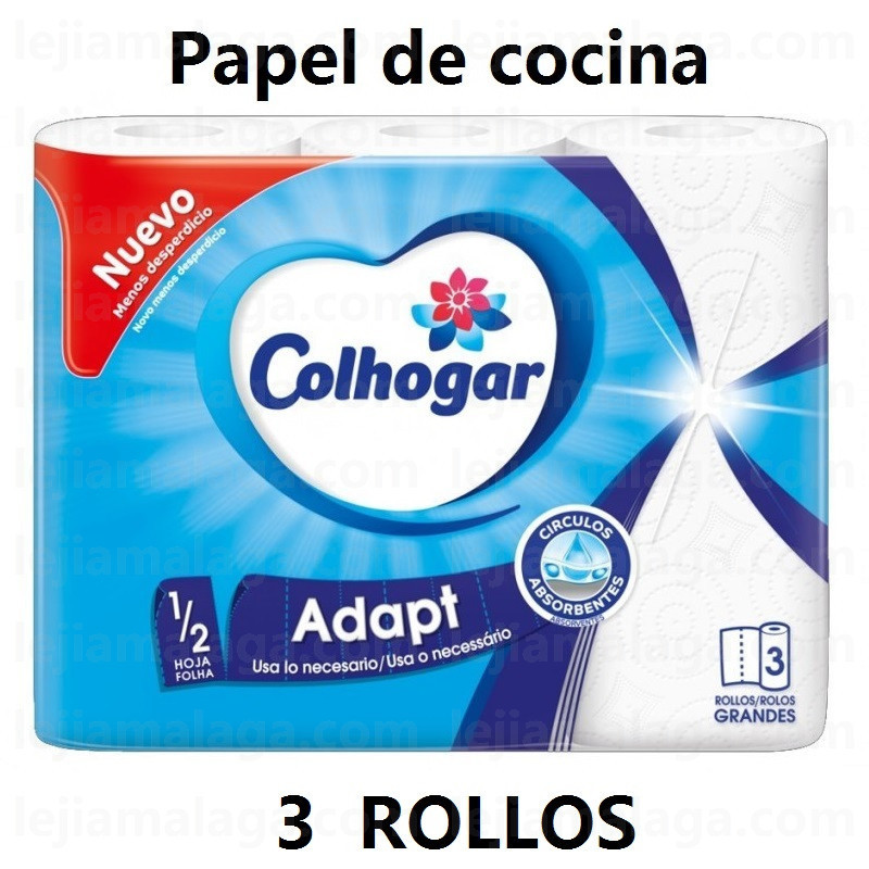 7322541032559Papel de cocina COLHOGAR ADAPT 3 ROLLOS