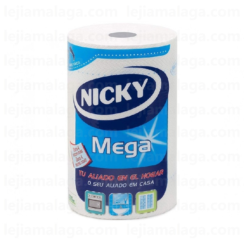 8004260248563Papel de cocina NICKY ROLLO MULTIUSOS MEGA 2 CAPAS