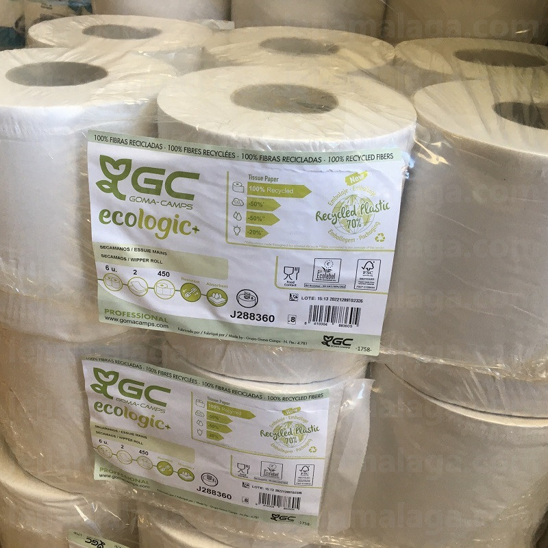 8410304883605Papel de cocina ECOLABEL Secamanos 450 serv 2 capas