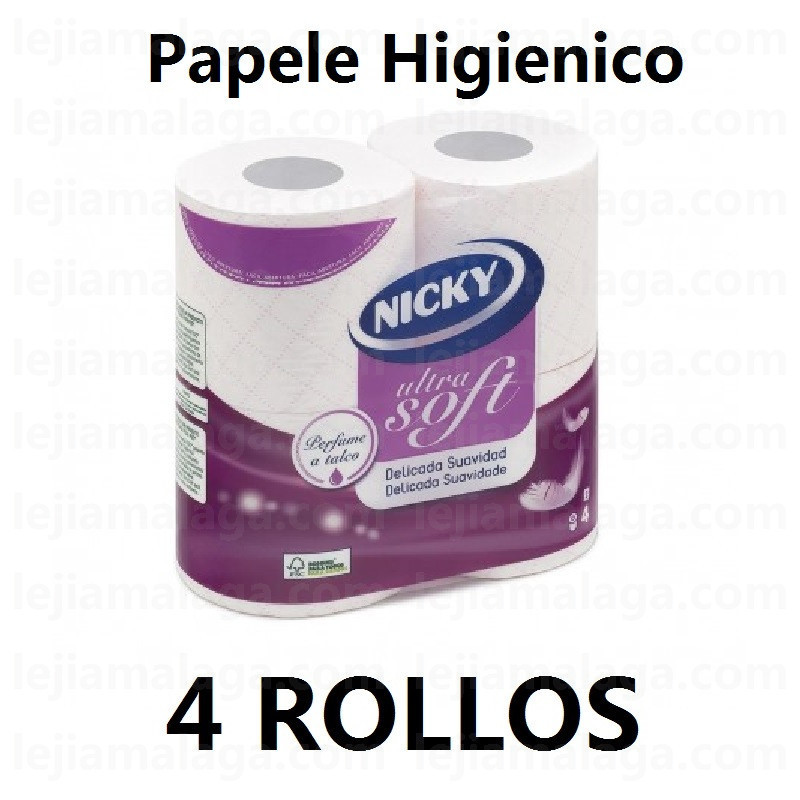 8004260460088Papel Higienico NICKY PERFUMADO ULTRA SOFT TALCO 4 ROLLOS