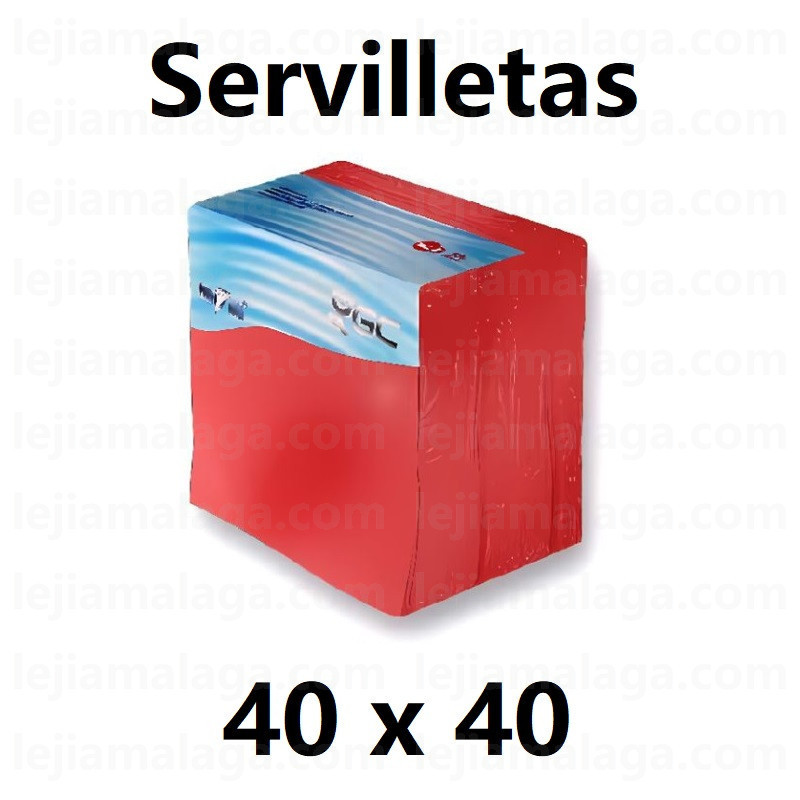 SERVILLETAS PUNTA PUNTA 40 x 40 ROJA 50 PCS