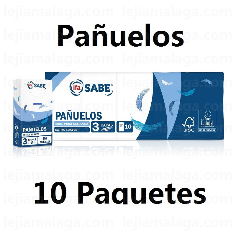 8480012027028PAÑUELOS de bolsillo ifa sabe 3 capas 10 PAQUETES