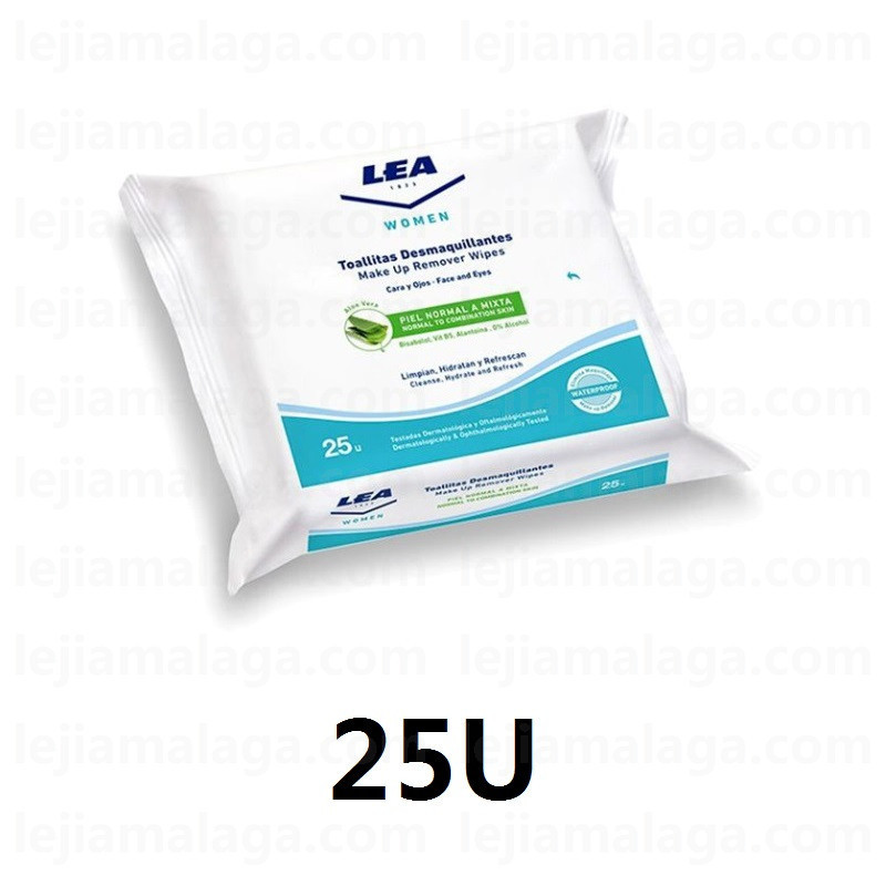 8410737003991TOALLITAS LEA WOMEN DESMAQUILLANTES ALOE VERA 25U