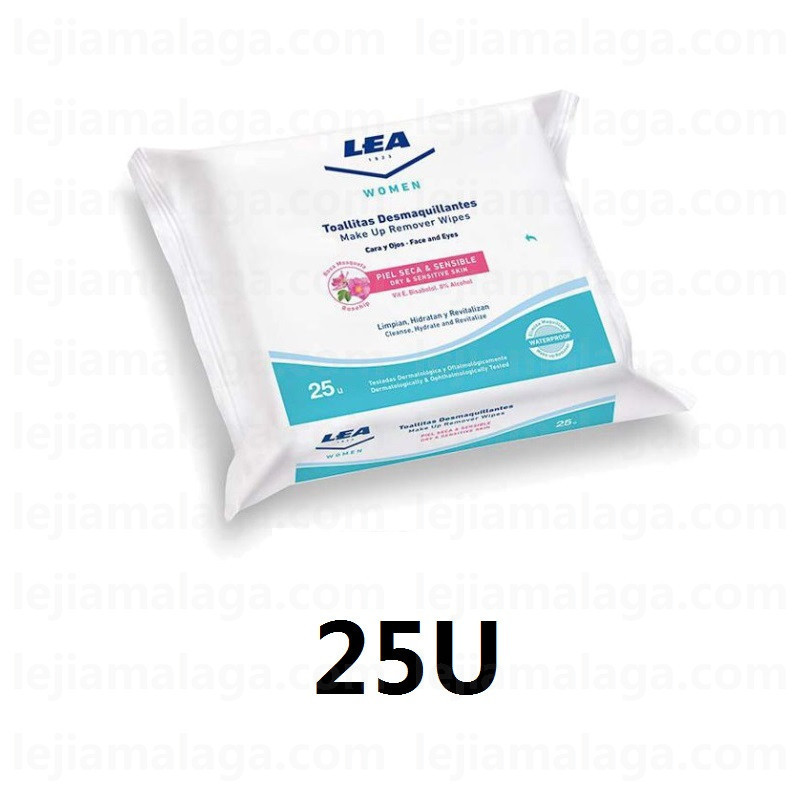 8410737004004TOALLITAS LEA WOMEN DESMAQUILLANTES ROSA MOSQUETA 25U