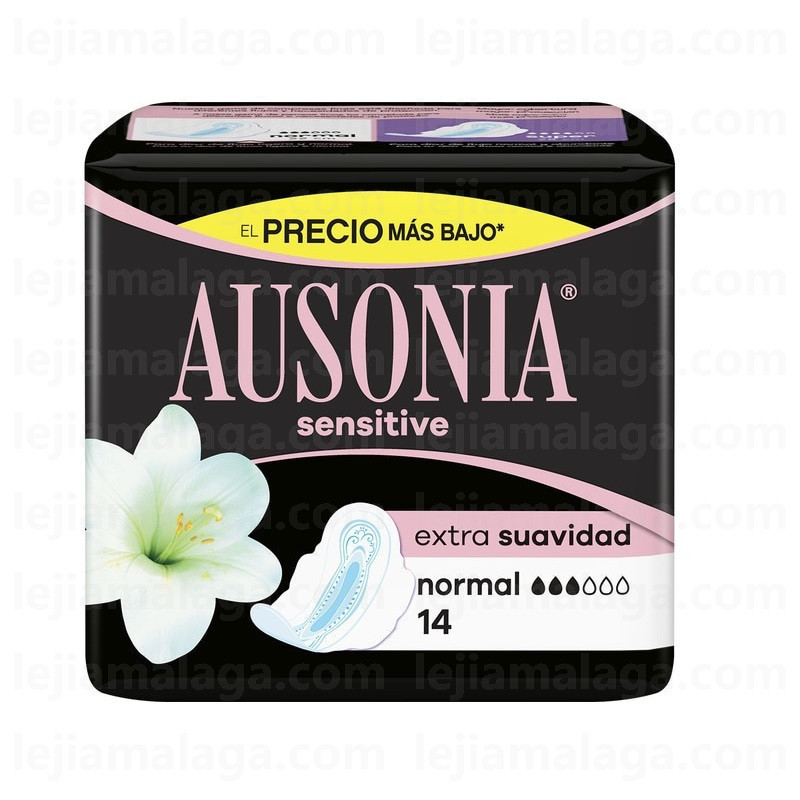4084500213708COMPRESAS AUSONIA SENSITIVE NORMAL3 CON ALAS 14U EXTRA SUAVIDAD